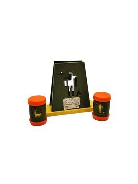 Salt Pepper Napkin Holder St Labre Indian School Montana USA Vintage Kitchen